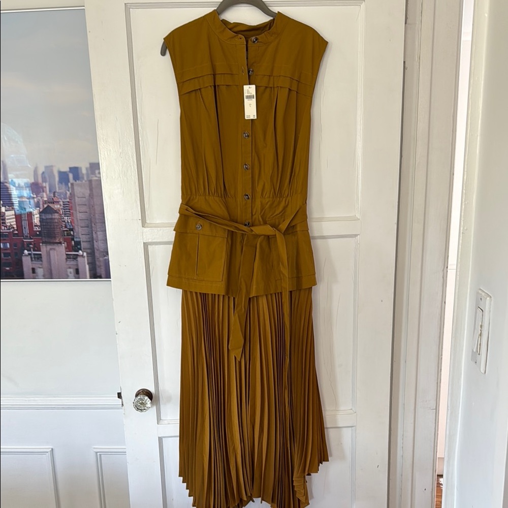 Anthropologie Sleeveless Vest Pleated Dress